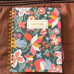 Floral Spiral Notebook - Green and Pink